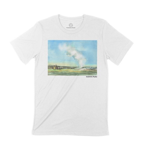 Yellowstone T-shirt - Watercolor Vintage Series (Old Faithful)